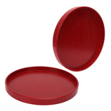 Red Round Wooden Plate Food Grade Fruit Cutlery Tray for Kitchen Home Restaurant27cm