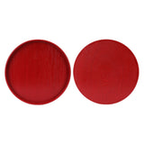 Red Round Wooden Plate Food Grade Fruit Cutlery Tray for Kitchen Home Restaurant27cm