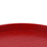 Red Round Wooden Plate Food Grade Fruit Cutlery Tray for Kitchen Home Restaurant27cm