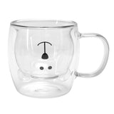 250ml Bear Shaped Glass Cup Double Wall Water Tea Coffee Milk Mug with Handle for HomeTransparent In Australia - Darrahopens