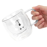 250ml Bear Shaped Glass Cup Double Wall Water Tea Coffee Milk Mug with Handle for HomeTransparent In Australia - Darrahopens