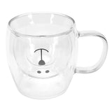 250ml Bear Shaped Glass Cup Double Wall Water Tea Coffee Milk Mug with Handle for HomeTransparent In Australia - Darrahopens