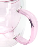 250ml Bear Shaped Glass Cup Double Wall Water Tea Coffee Milk Mug with Handle for HomePink