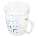 Heat Resisting Glass Measuring Cup Milk Scale Measuring Jug with Lid Kitchen Utensil(250ml )