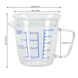 Heat Resisting Glass Measuring Cup Milk Scale Measuring Jug with Lid Kitchen Utensil(250ml )