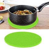 Round Shape Mat Food Grade Thickened Silicone Placemat Insulation Pad Microwave Oven MatGreen