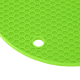 Round Shape Mat Food Grade Thickened Silicone Placemat Insulation Pad Microwave Oven MatGreen