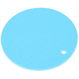 Round Shape Mat Food Grade Thickened Silicone Placemat Insulation Pad Microwave Oven MatBlue