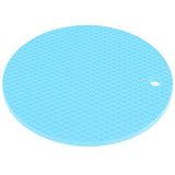 Round Shape Mat Food Grade Thickened Silicone Placemat Insulation Pad Microwave Oven MatBlue
