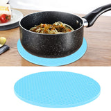 Round Shape Mat Food Grade Thickened Silicone Placemat Insulation Pad Microwave Oven MatBlue In Australia - Darrahopens