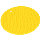 Round Shape Mat Food Grade Thickened Silicone Placemat Insulation Pad Microwave Oven MatYellow