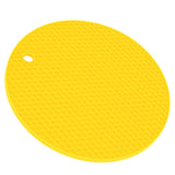 Round Shape Mat Food Grade Thickened Silicone Placemat Insulation Pad Microwave Oven MatYellow