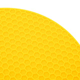 Round Shape Mat Food Grade Thickened Silicone Placemat Insulation Pad Microwave Oven MatYellow