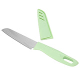 Kitchen Knife Portable Stainless Steel Fruit Melon Cutter with Sleeve for Home UseGreen