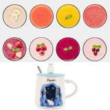 Embossed Animal Cup Cartoon Cute Coffee Cup with Lid Spoon Couple Gift Mug for DrinkingStar