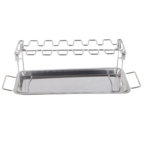 Chicken Leg Grill Rack with Drip Pan Stainless Steel Roaster Stand Barbecue Accessory In Australia - Darrahopens