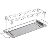 Chicken Leg Grill Rack with Drip Pan Stainless Steel Roaster Stand Barbecue Accessory