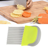 Wavy Cutter Onions Fruits Chip Cutter Potatoes French Fries Slicing Knife for Kitchen Use