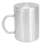 Stainless Steel Mug with Handle Lid DoubleLayer Heat Insulation Cup Beer Mug For Home Summer(L 400ml ) In Australia - Darrahopens