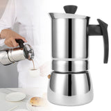 Stainless Steel Moka Pot Portable Coffee Maker Brewing Coffee Machine for Home Office6 Cups 300ml