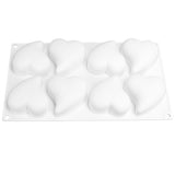 8 Grid Mold Heart Shape Silicone Cake Mousse Mold for Baking Dessert Kitchen Home