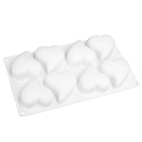 8 Grid Mold Heart Shape Silicone Cake Mousse Mold for Baking Dessert Kitchen Home