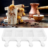 Silicone Ice Cream Mold 4 Cavities DIY Ice Bar Maker Mould for Kitchen Tool SuppliesS
