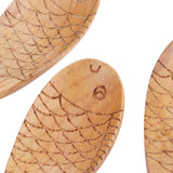 5Pcs Wood Rice Spoon Innovative FishShaped Carving Soup Ladle Tableware Kitchen Utensil
