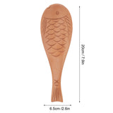 Fish Shaped Wood Rice Paddle Non Stick Rice Serving Spoon Scoop for Household Kitchen Supplies