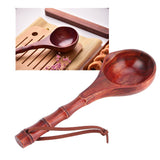 Wooden Round Spoon Japanese Style Sauna Water Ladle Kitchen Soup Spoon Accessory