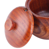 Wooden Salt Box with Lid Spoon Vintage Spice Jar Seasoning Container Cooking Utensil