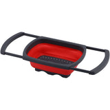 Folding Drain Basket Retractable Fruit Vegetable Washing Draining Basket for Home Kitchen UseRed