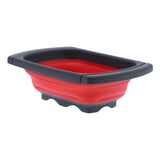 Folding Drain Basket Retractable Fruit Vegetable Washing Draining Basket for Home Kitchen UseRed