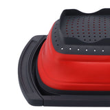 Folding Drain Basket Retractable Fruit Vegetable Washing Draining Basket for Home Kitchen UseRed