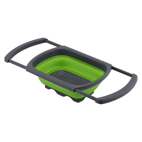 Folding Drain Basket Retractable Fruit Vegetable Washing Draining Basket for Home Kitchen UseGreen In Australia - Darrahopens
