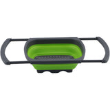 Folding Drain Basket Retractable Fruit Vegetable Washing Draining Basket for Home Kitchen UseGreen