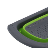 Folding Drain Basket Retractable Fruit Vegetable Washing Draining Basket for Home Kitchen UseGreen