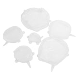 6Pcs Food Sealing Lid Expandable Reusable Vegetable Fruit Sealing Cover for Kitchen UseWhite In Australia - Darrahopens