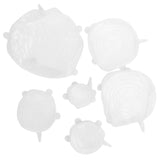 6Pcs Food Sealing Lid Expandable Reusable Vegetable Fruit Sealing Cover for Kitchen UseWhite In Australia - Darrahopens