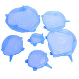 6Pcs Food Sealing Lid Expandable Reusable Vegetable Fruit Sealing Cover for Kitchen UseBlue In Australia - Darrahopens