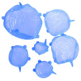 6Pcs Food Sealing Lid Expandable Reusable Vegetable Fruit Sealing Cover for Kitchen UseBlue In Australia - Darrahopens