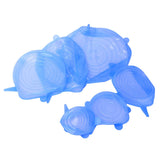 6Pcs Food Sealing Lid Expandable Reusable Vegetable Fruit Sealing Cover for Kitchen UseBlue In Australia - Darrahopens