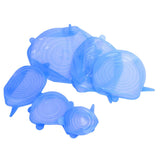 6Pcs Food Sealing Lid Expandable Reusable Vegetable Fruit Sealing Cover for Kitchen UseBlue In Australia - Darrahopens