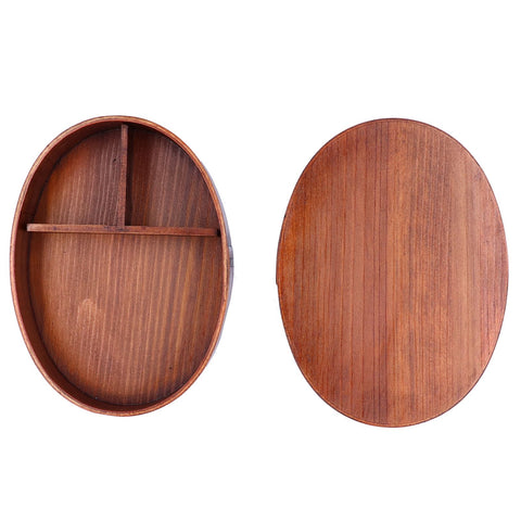 Oval Shape Bento Box Wooden Sushi Lunch Box Food Storage Container for Adult Student Worker In Australia - Darrahopens