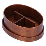 Oval Shape Bento Box Wooden Sushi Lunch Box Food Storage Container for Adult Student Worker
