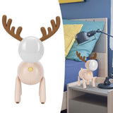 LED Night Light Cartoon Deer-Shaped Table Lamp 1200mAh USB Charging Bedroom DecorationLight Brown