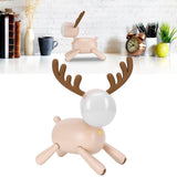 LED Night Light Cartoon Deer-Shaped Table Lamp 1200mAh USB Charging Bedroom DecorationLight Brown