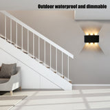 6W LED Wall Light Aluminium Black Shell Warm Light Up Down Lighting Decoration Wall Lamp AC85‑265V