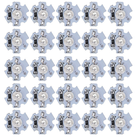 25Pcs 0.5W 5V High Power LED Lamp Bead Light Source Chip with Aluminum PlateBlue Light: 455-460NM In Australia - Darrahopens