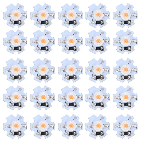 25Pcs 0.5W 5V High Power LED Lamp Bead Light Source Chip with Aluminum PlatePink Light: 380-840NM In Australia - Darrahopens